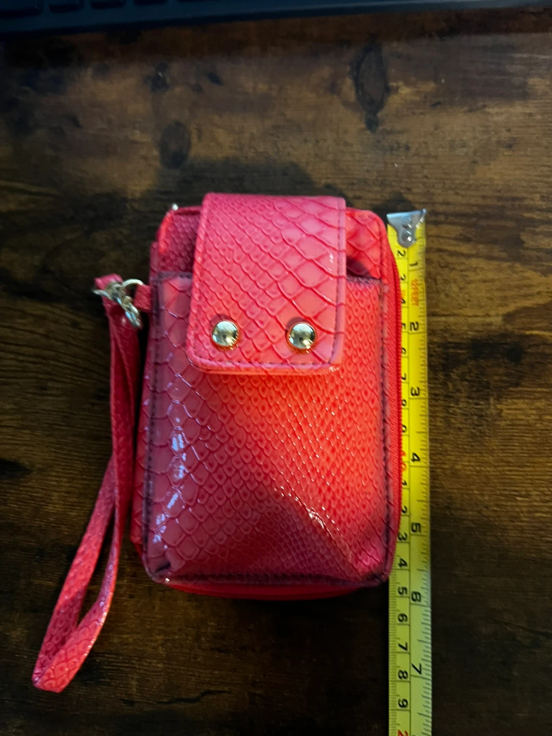 Salmon colored snake print wallet ⚽