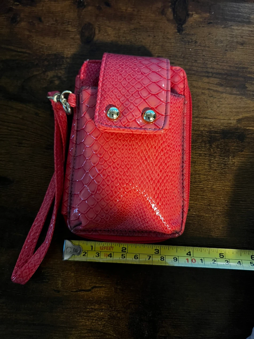 Salmon colored snake print wallet ⚽ - photo 2