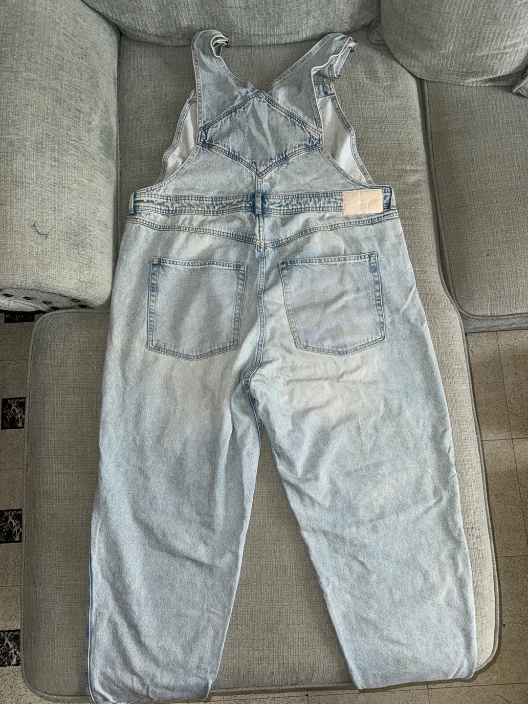 ⚽️H&M &DENIM Light Wash Ripped Overalls - photo 2