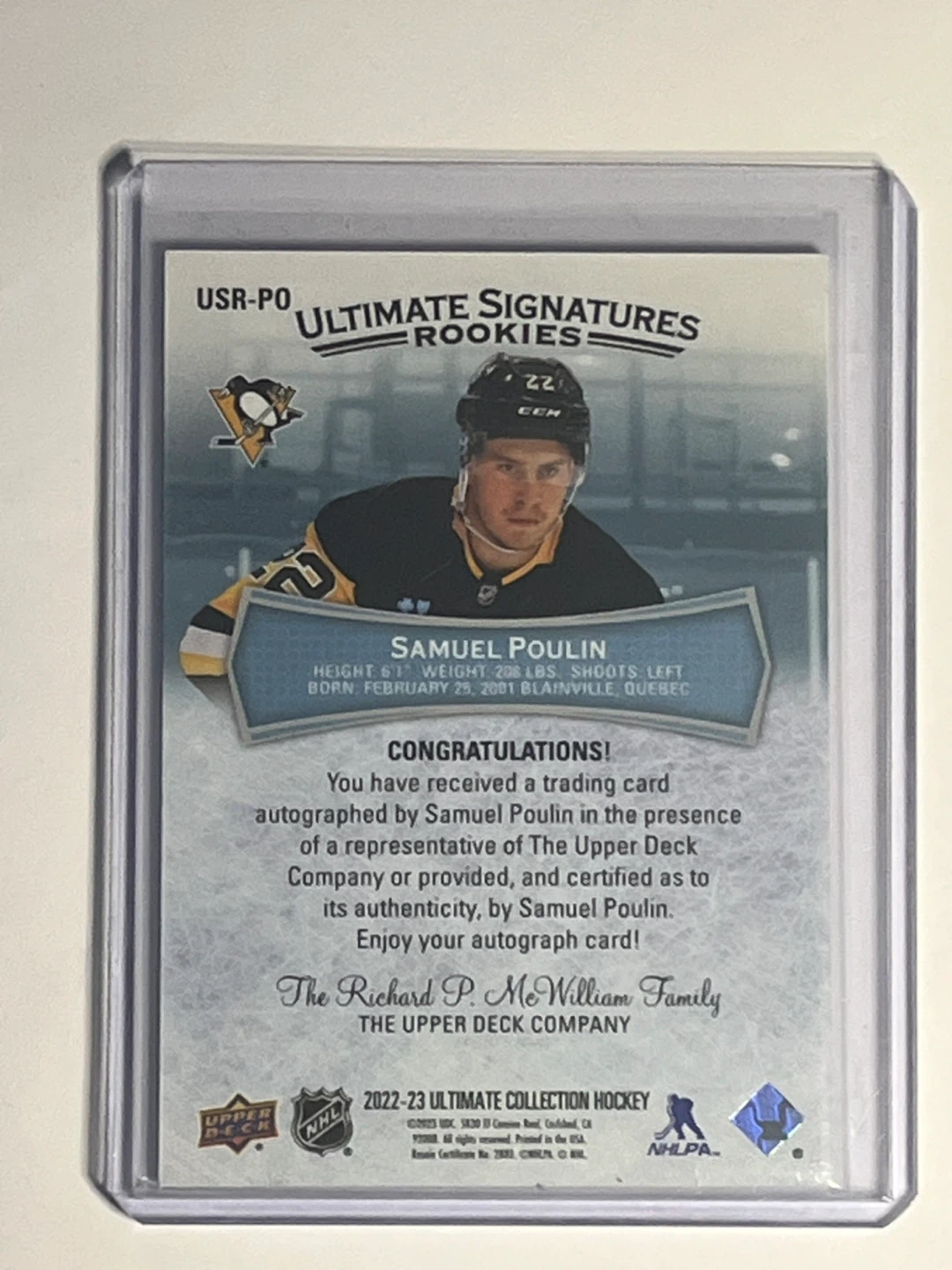 2023-24 Samuel Poulin Ultimate Signatures Rookies Autographed - photo 2