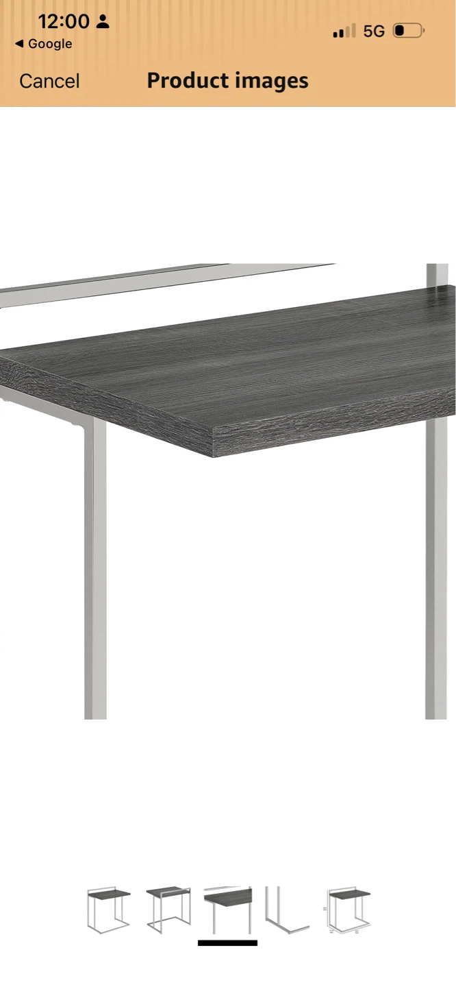 Dey 27 Inch C Shape Side End Table Weathered Gray - photo 3