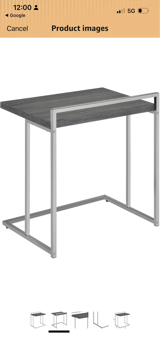 Dey 27 Inch C Shape Side End Table Weathered Gray - photo 2