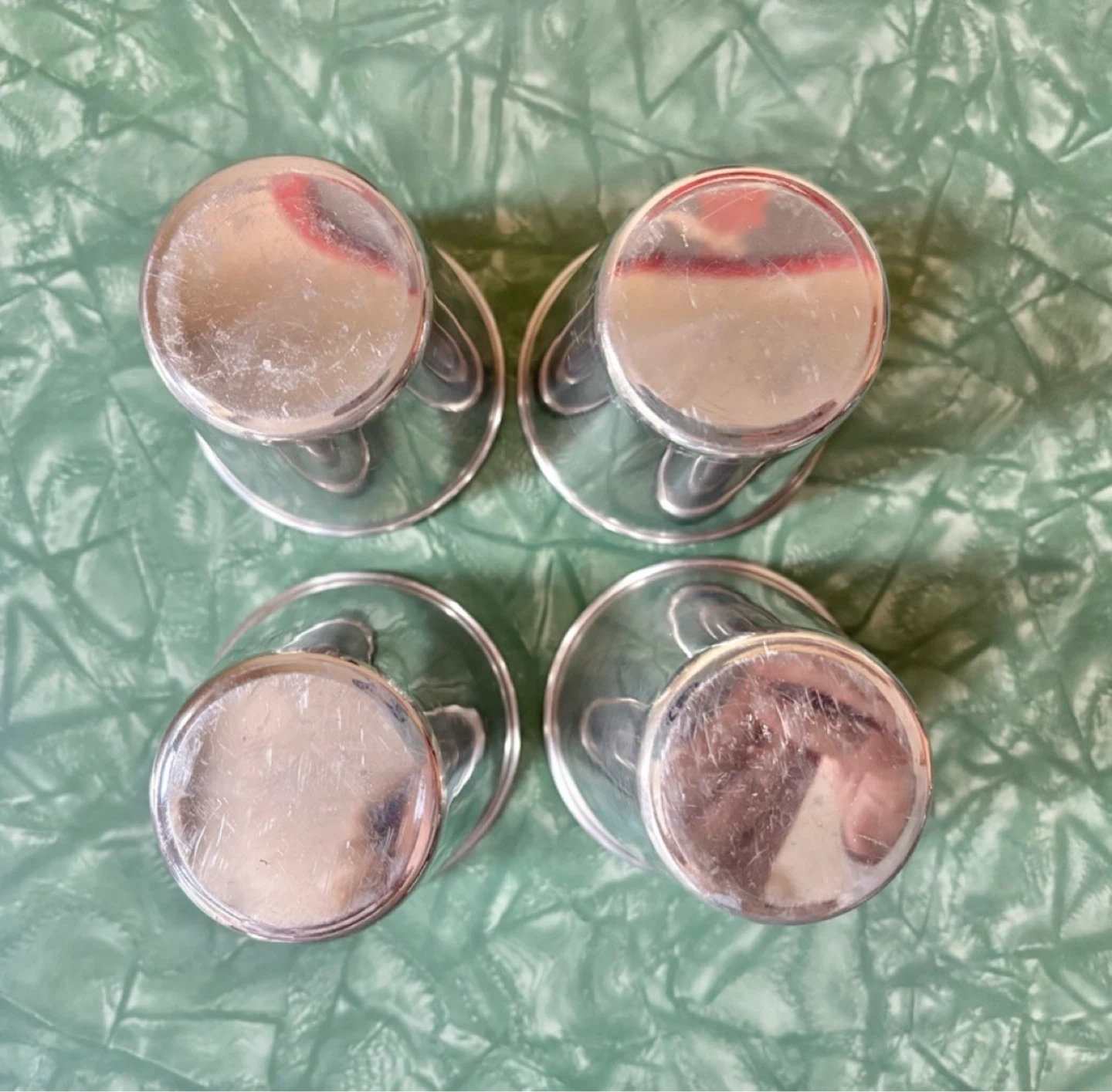 ⚽️ Vintage Set of 4 Aluminum Cups with Leather Case - photo 4