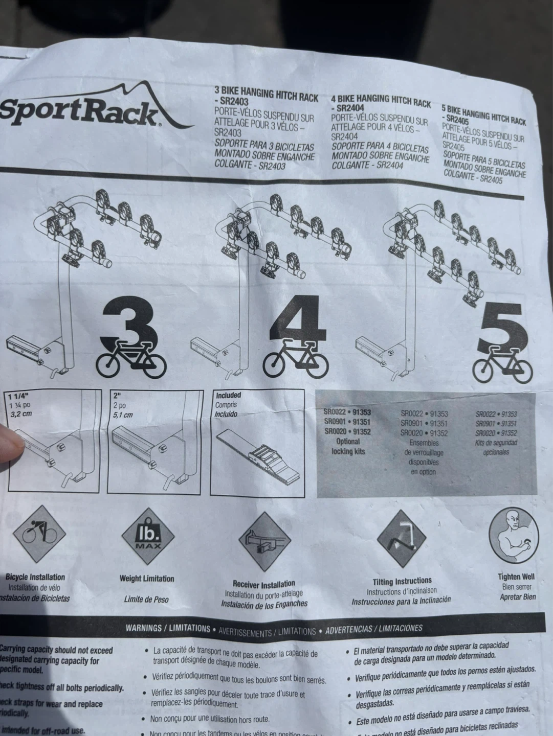 SportRack SR2405 - 5 Bike Hitch Rack ⚽️