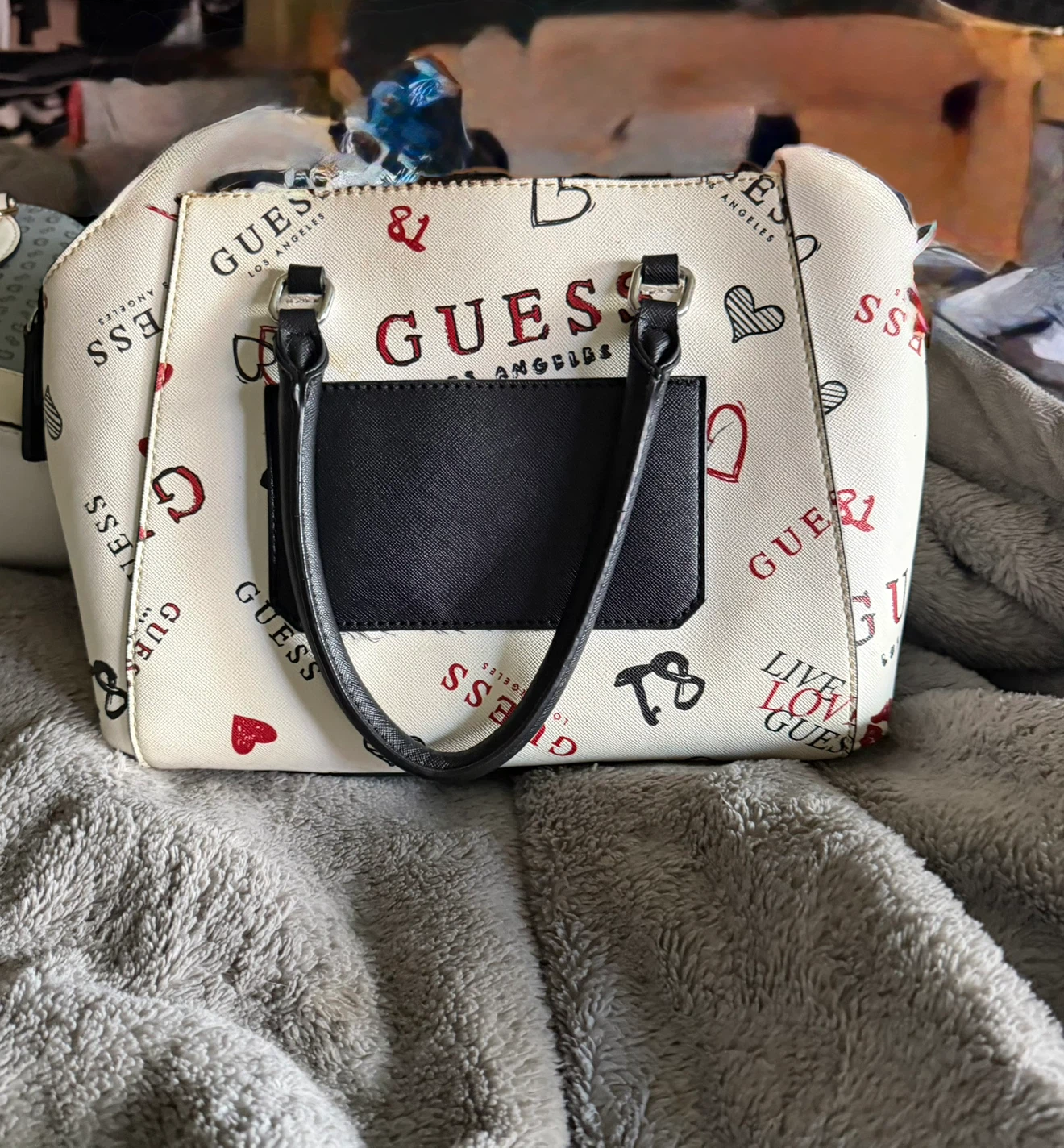 Guess handbag with logo print