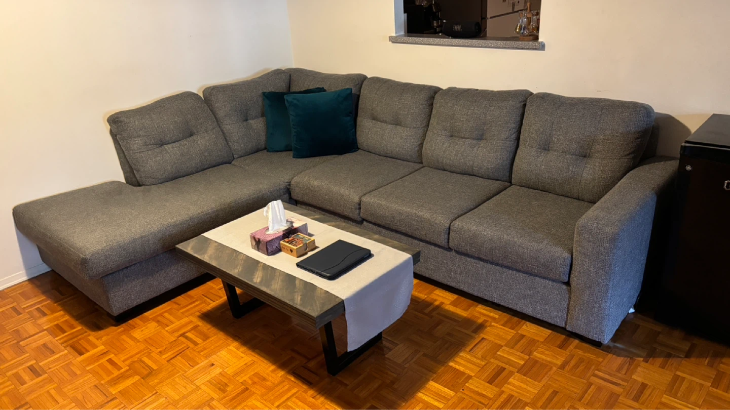 Gray Sectional Sofa with Chaise