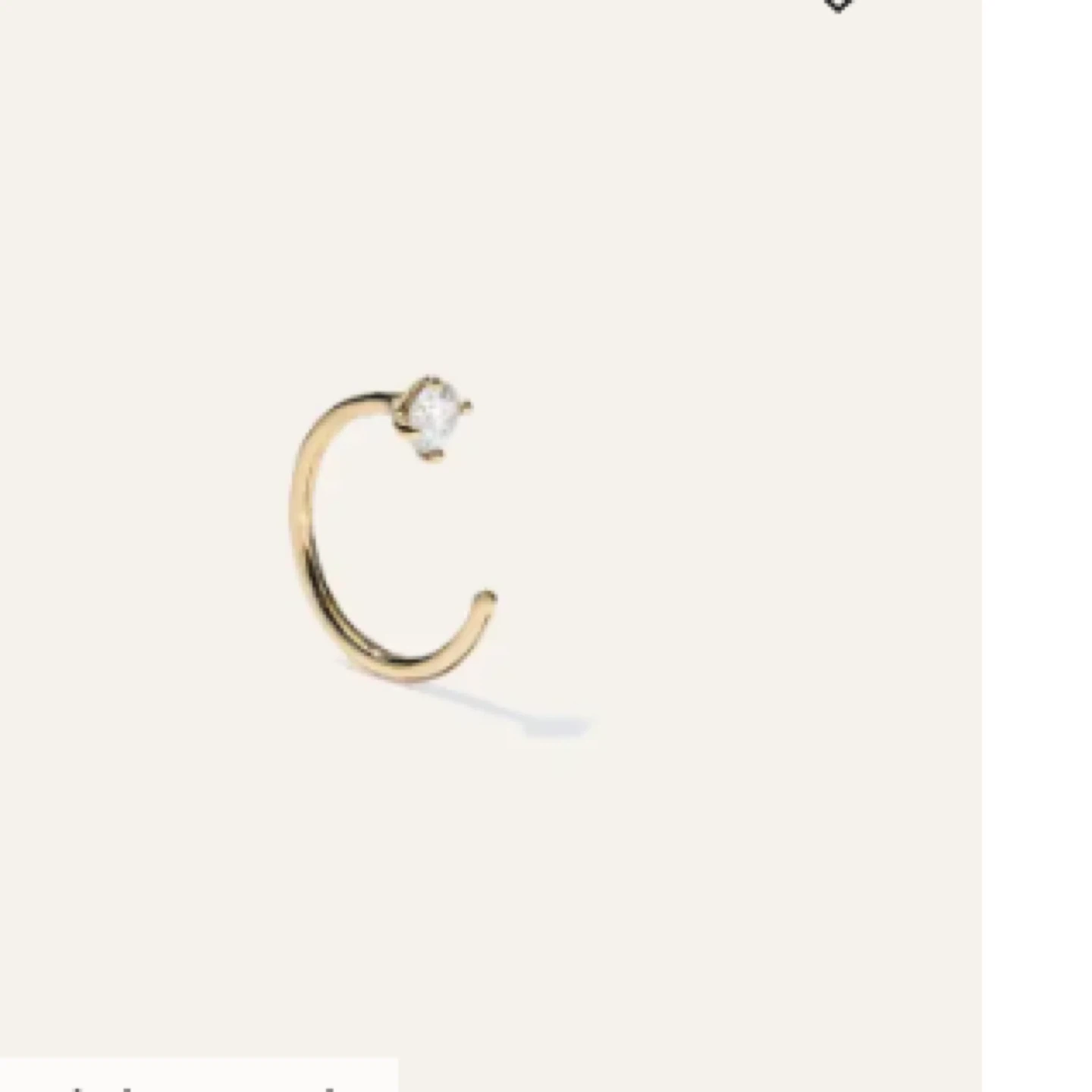 Gold Hoop Earring with Gemstone⚽️