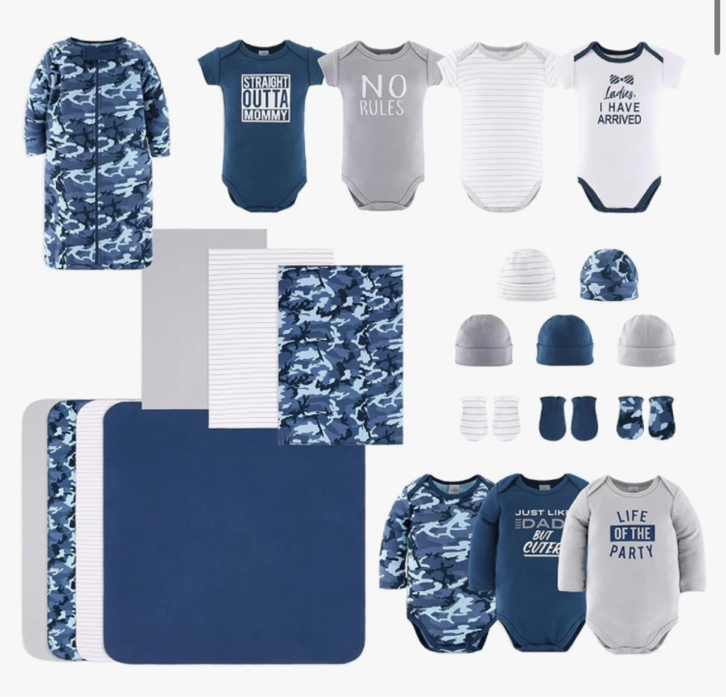 Baby Boy Camo Bodysuit & Hat Set⚽️