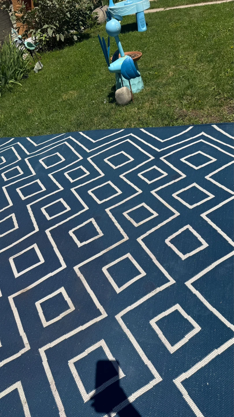 Large Blue Geometric Area Rug - photo 4