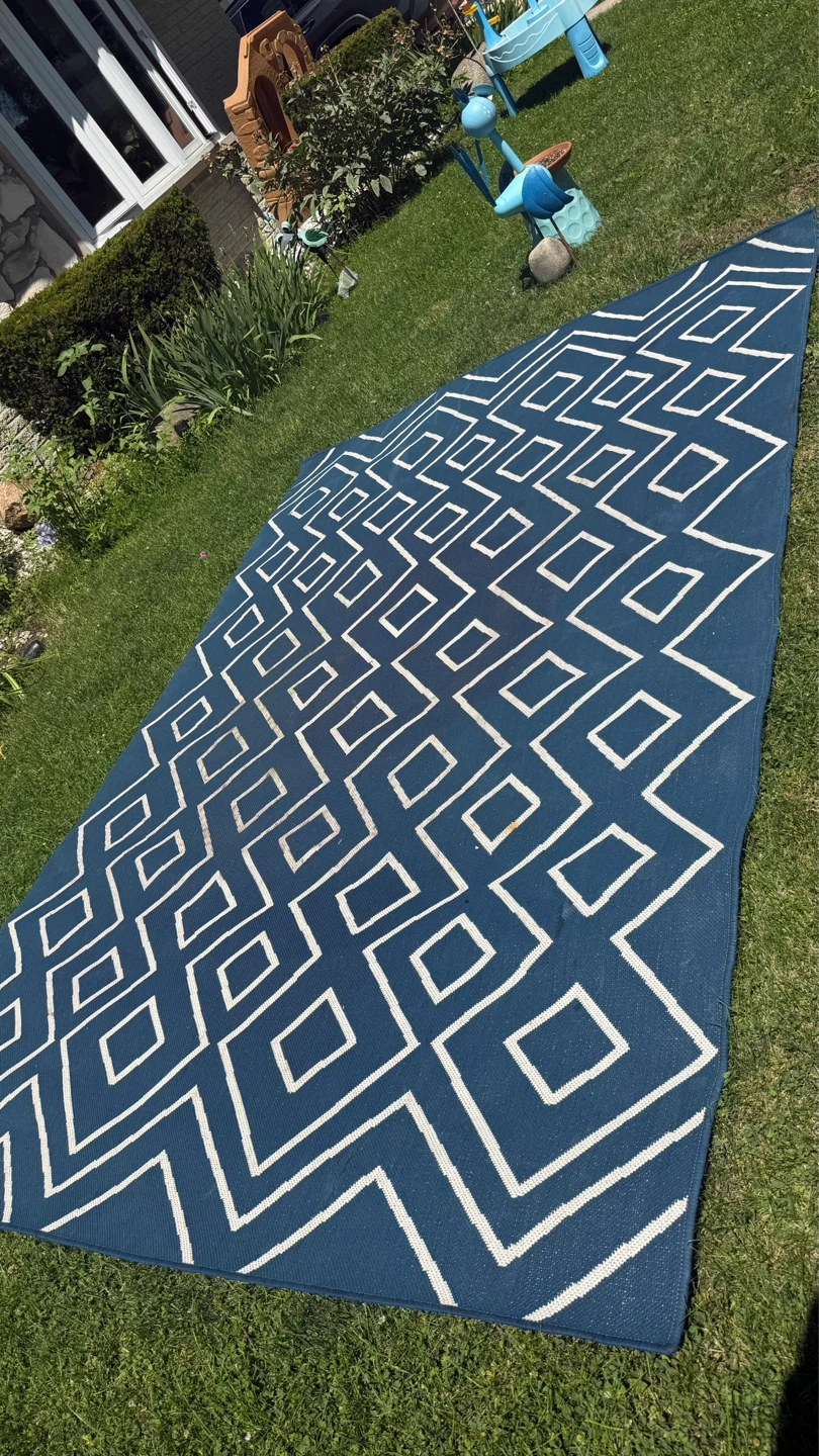 Large Blue Geometric Area Rug - photo 2
