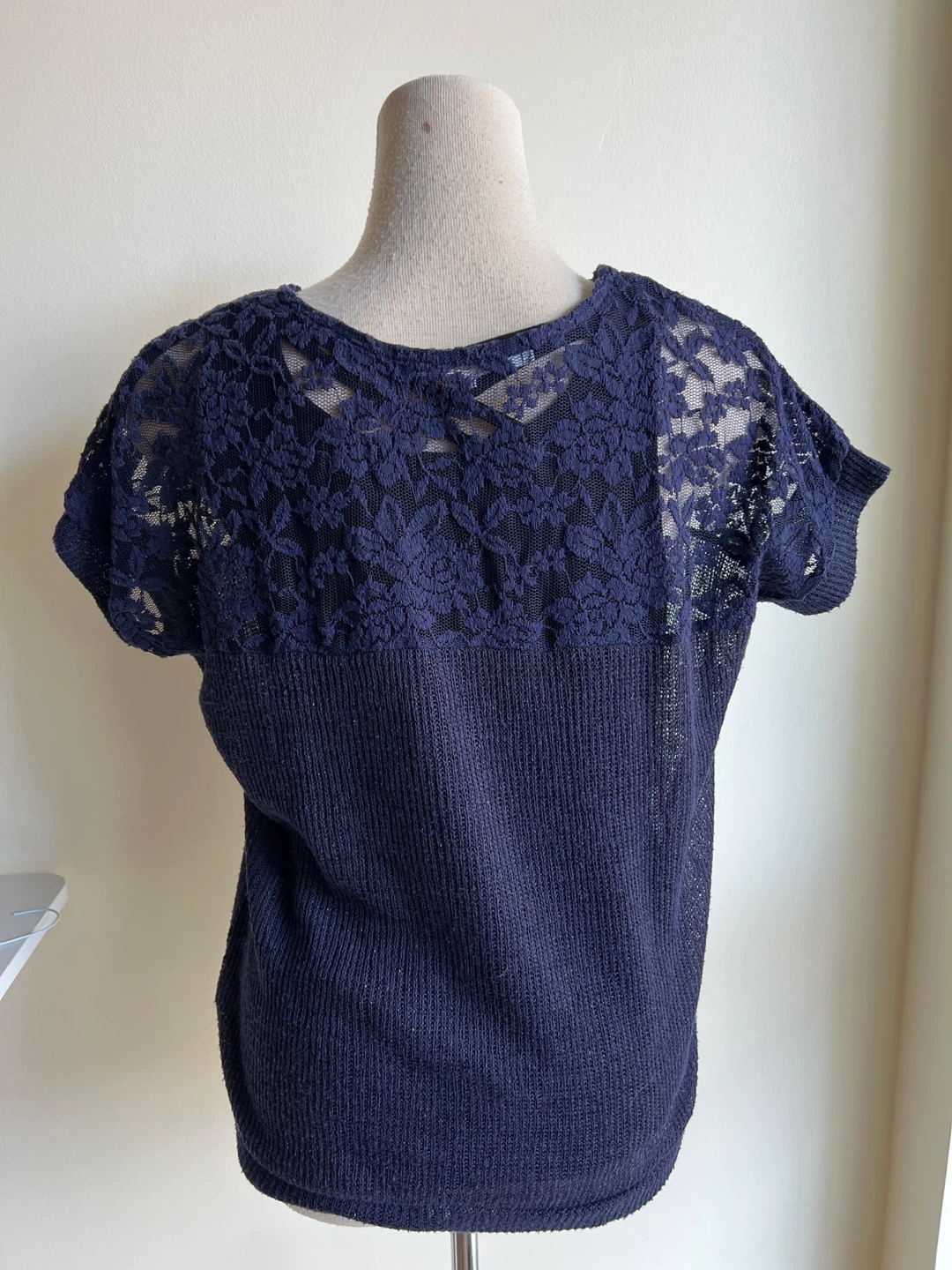 Women's Navy Lace Top with Black Tank - photo 5