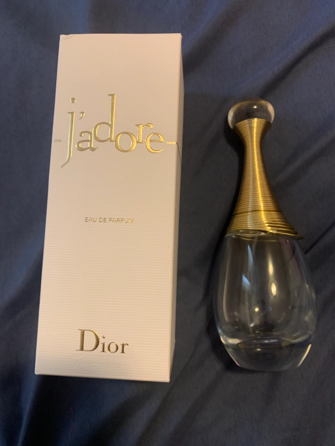 Dior J'adore Eau de Parfum empty bottle and box