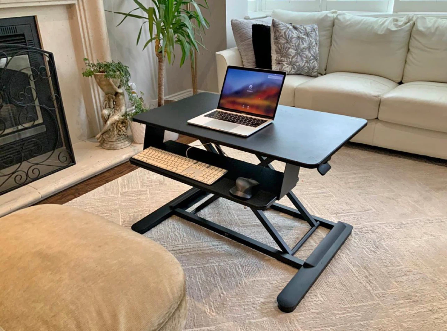Used Black Standing Desk Converter
