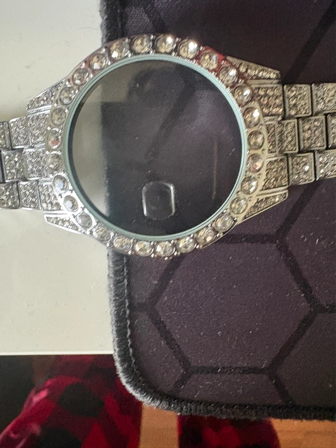 Custom watch iced out case with NH30 movement and green dial - photo 3