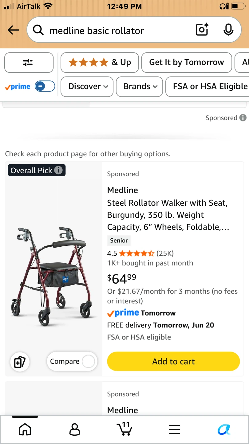 Medline Rollator Walker with Seat ⚽ - photo 2