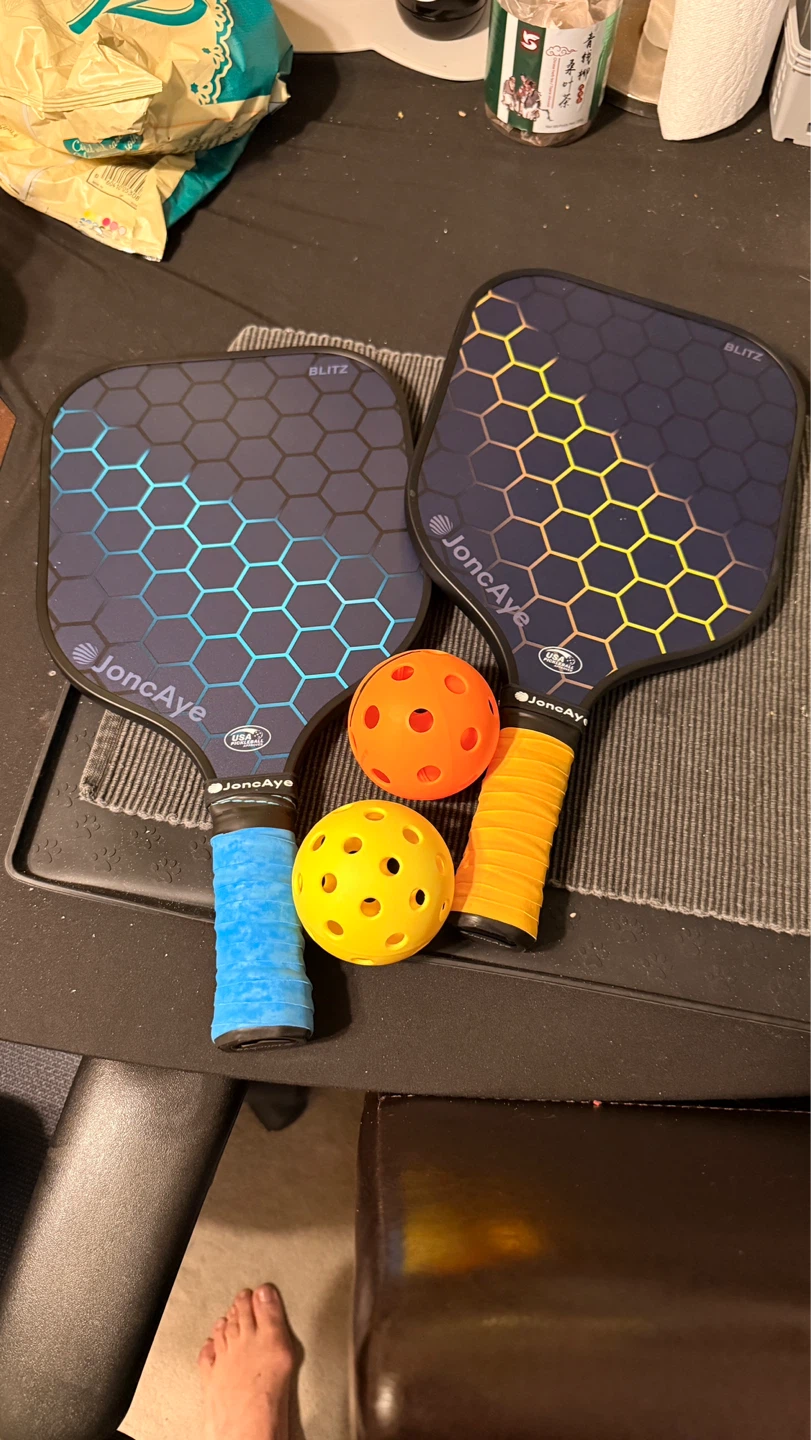 JoncAye Pickleball Paddles Set with 2 Balls