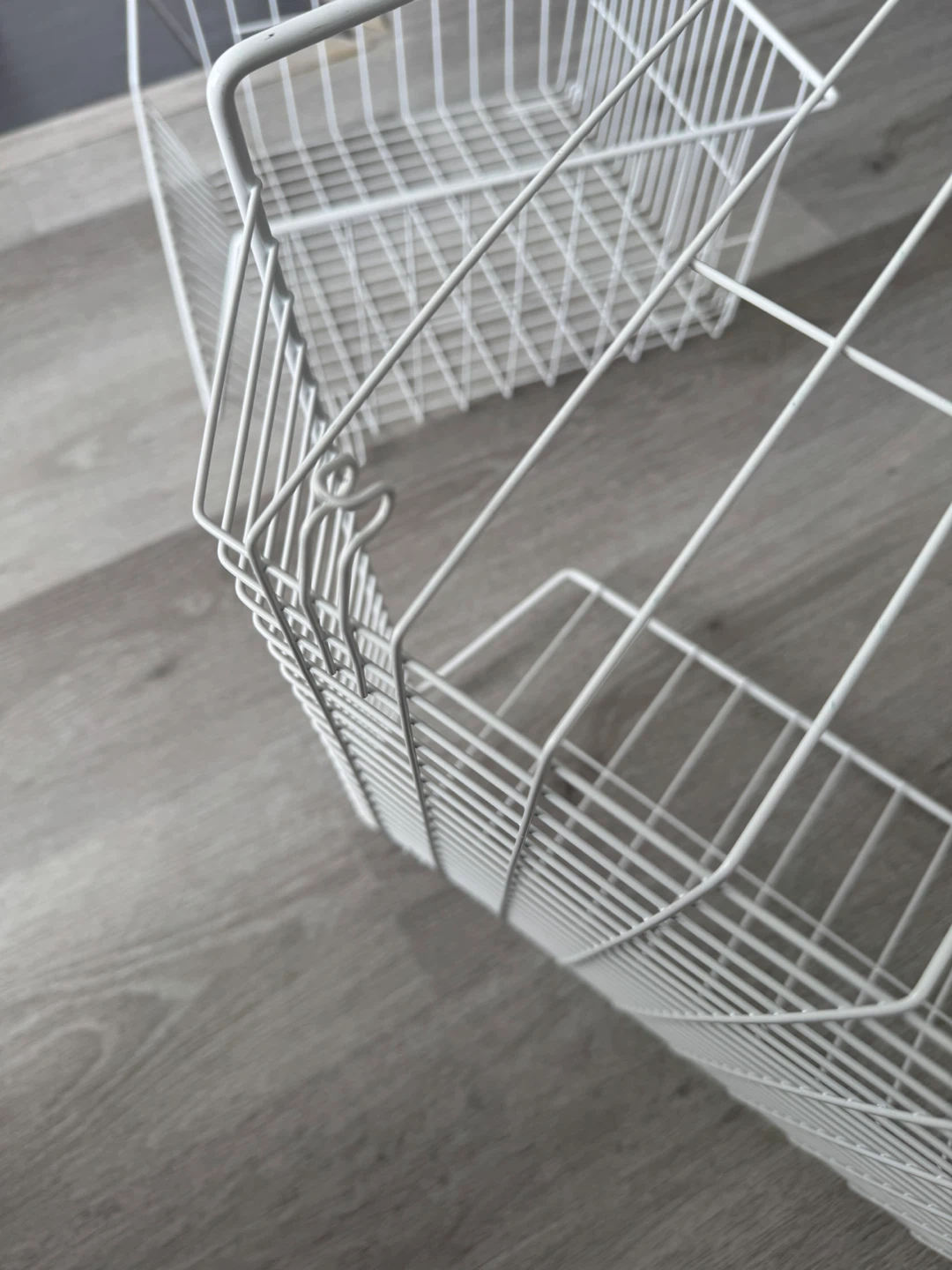White Wire Storage Baskets (Set of 2) - photo 3