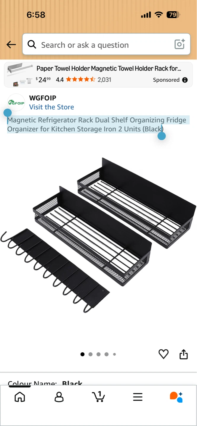 ⚽️WGFOIP Magnetic Spice Rack - Black
