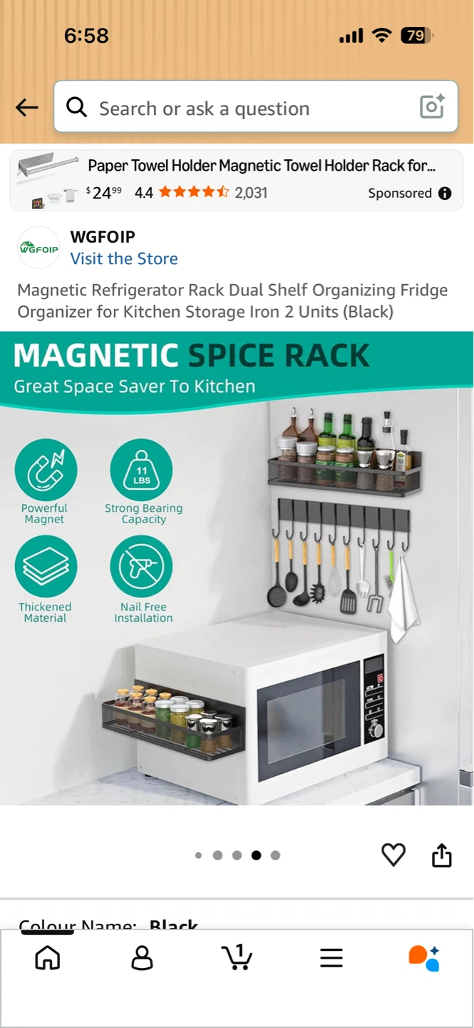 ⚽️WGFOIP Magnetic Spice Rack - Black - photo 3