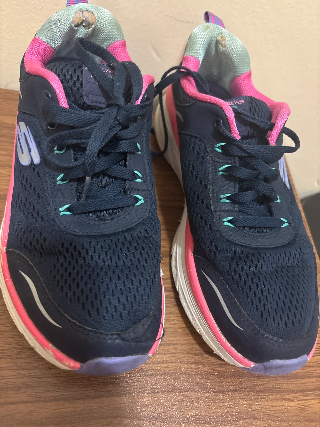 S ⚽ kechers Navy Pink Girls Running Shoes