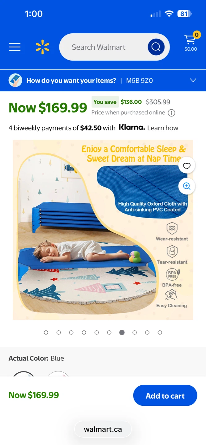 6 Pack Blue Daycare Cots for Kids (unopened boxes 10 in stock) - photo 4