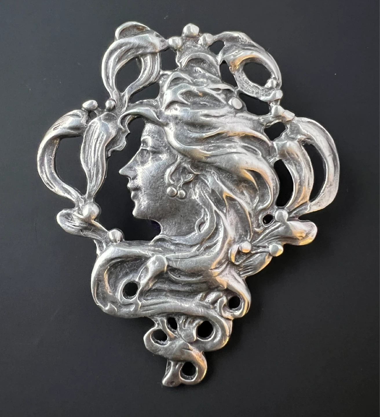 Vintage Art Nouveau Revival 925 Pendant-Brooch