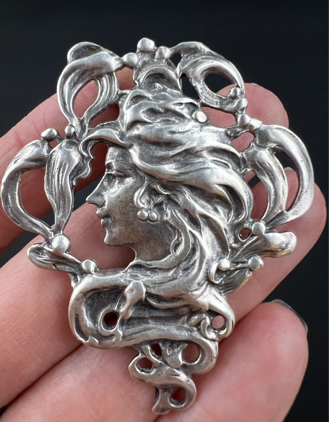 Vintage Art Nouveau Revival 925 Pendant-Brooch - photo 3