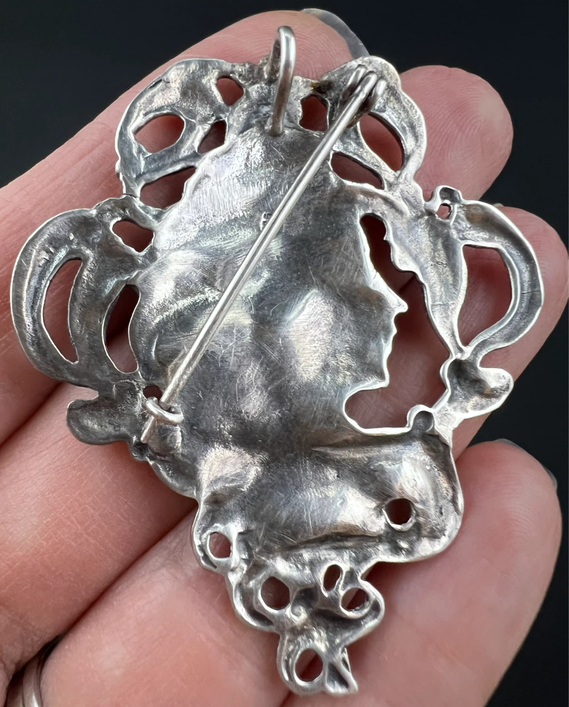 Vintage Art Nouveau Revival 925 Pendant-Brooch - photo 4