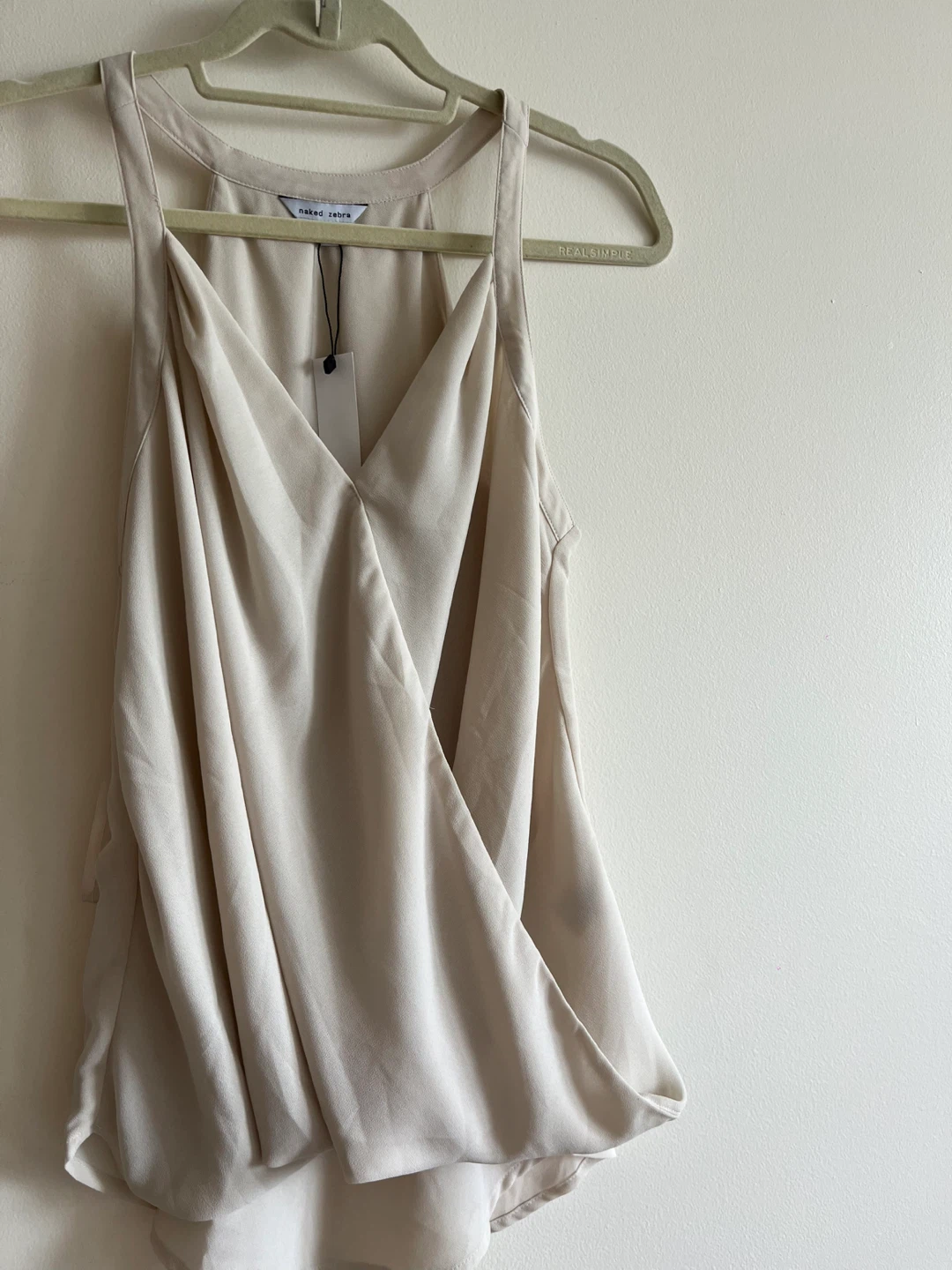 Naked Zebra Cream Wrap Tank Top - Large - photo 5