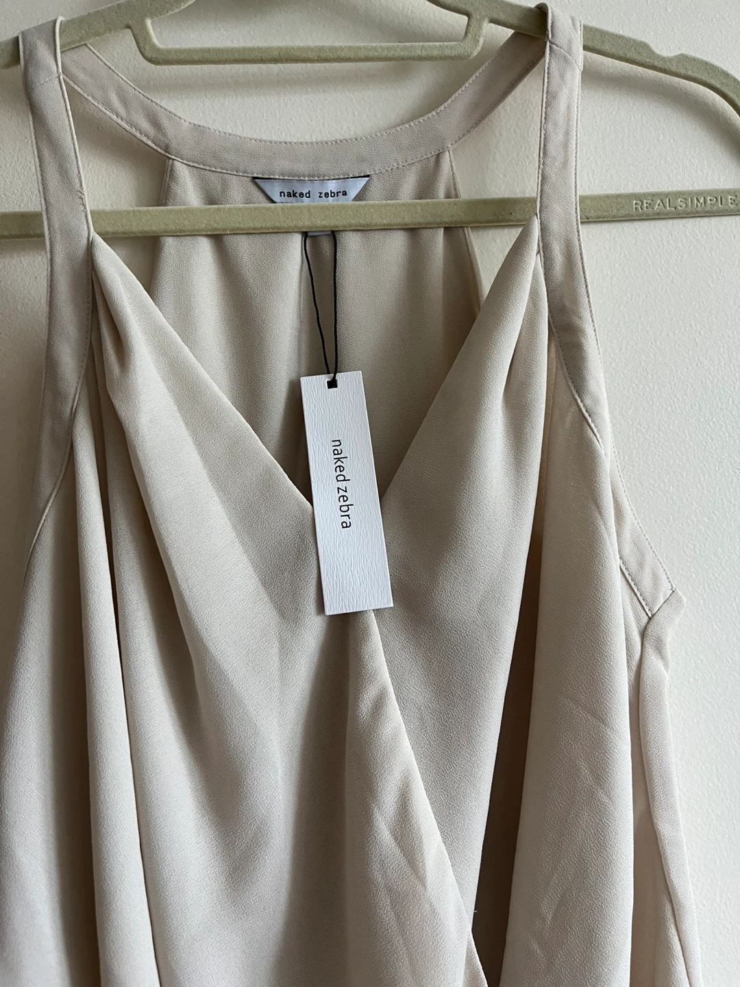 Naked Zebra Cream Wrap Tank Top - Large - photo 3