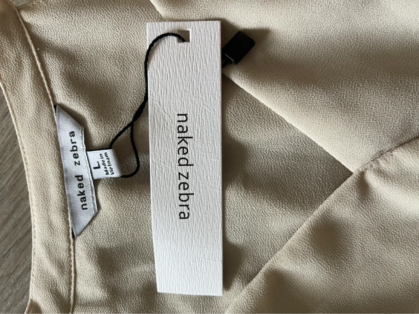 Naked Zebra Cream Wrap Tank Top - Large - photo 4