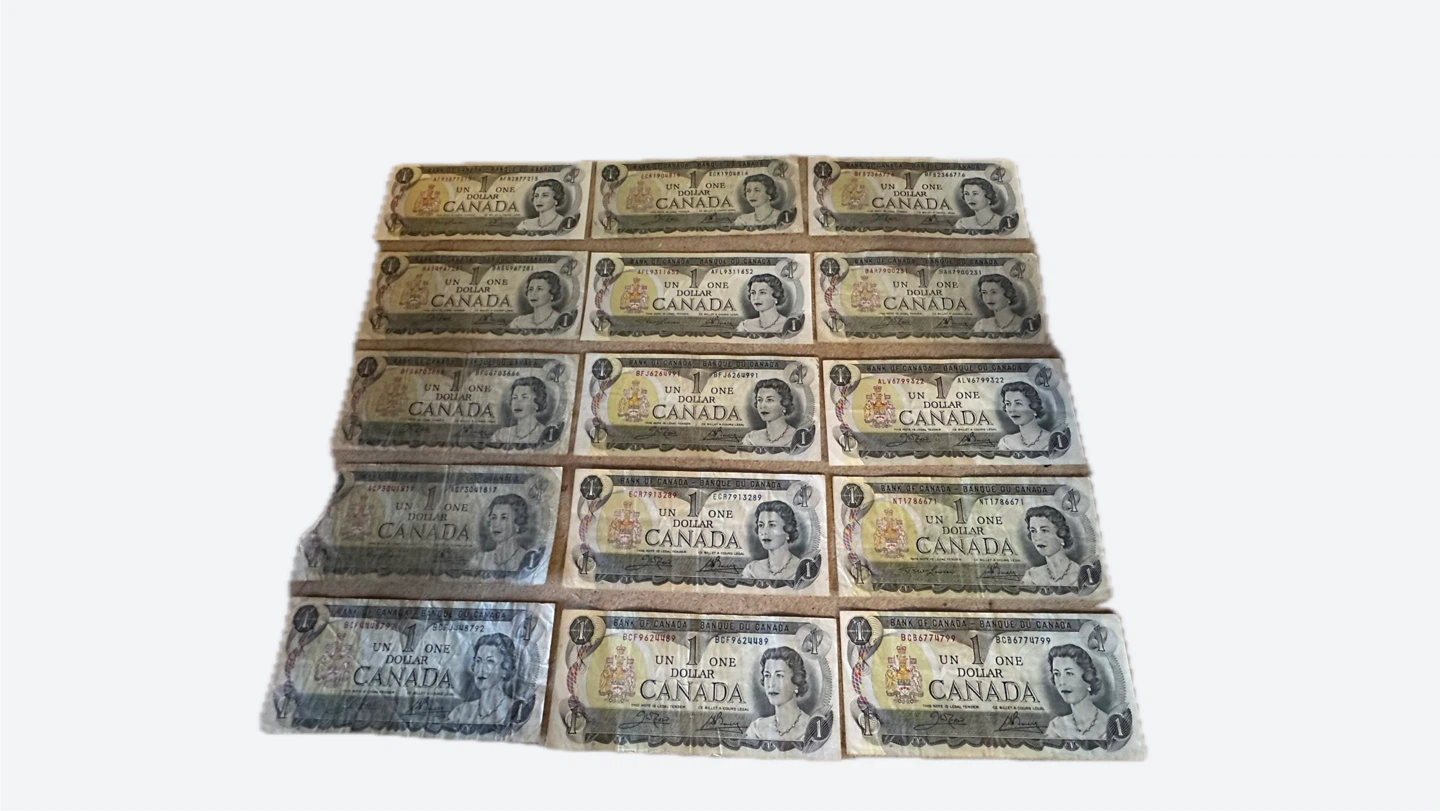 Canada 1 Dollar Banknotes Collection (Various Years)
