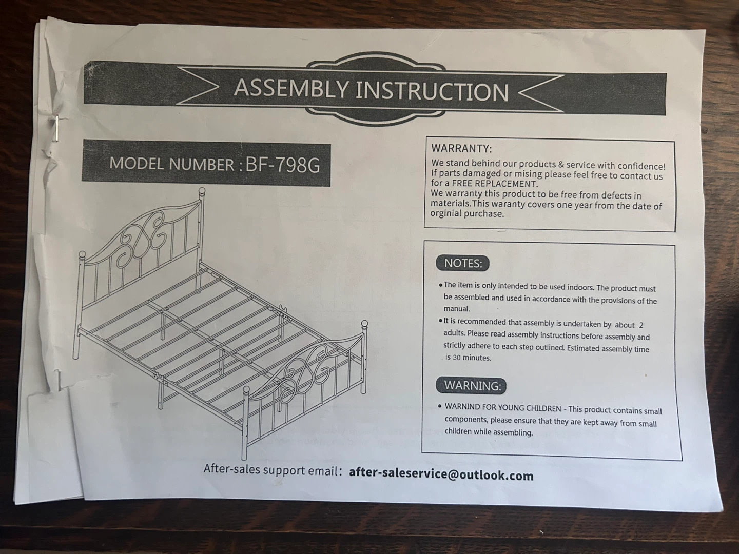 Queen size metal bed frame - photo 2