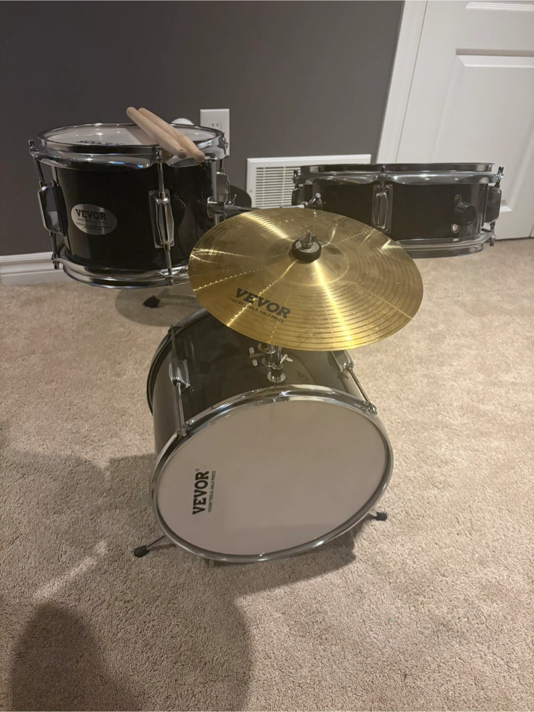 VEVOR Drum Set with Sticks and Stool