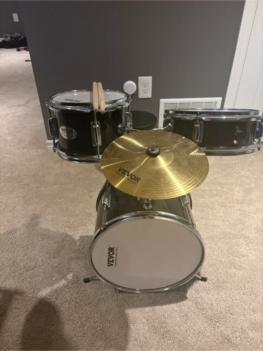 VEVOR Drum Set with Sticks and Stool - photo 3