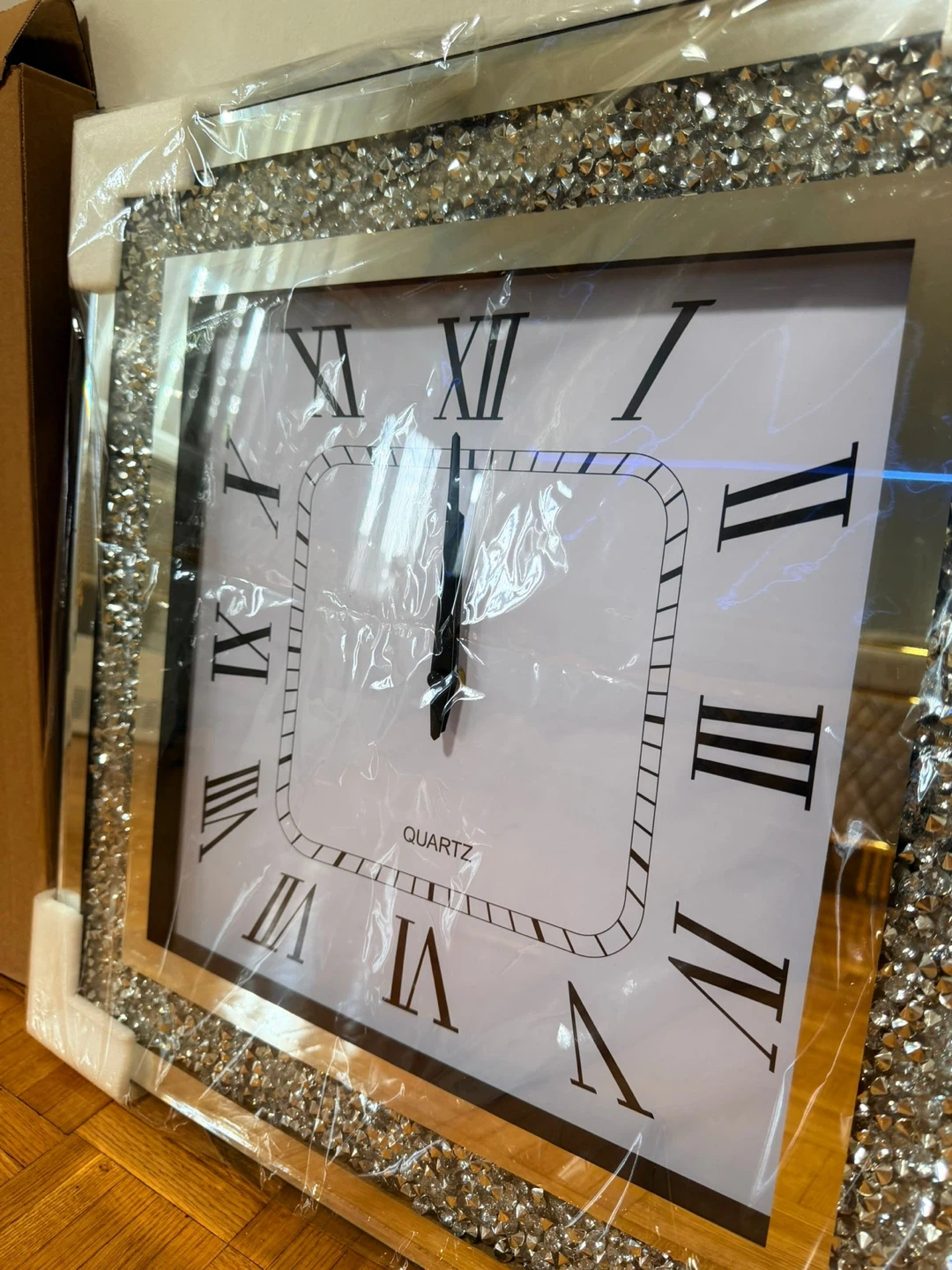 Brand new wall clock glitter silver - photo 3