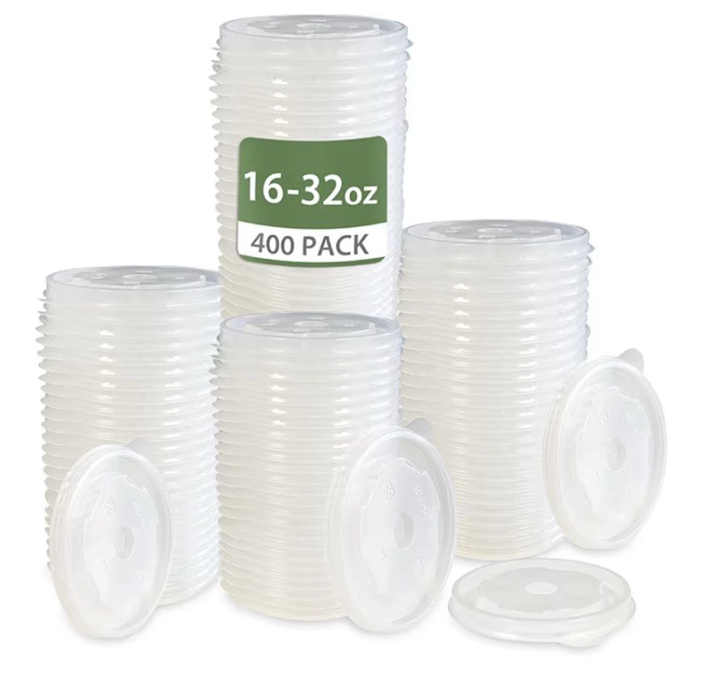 ECO-CRAZE Plastic Lids for 12-32oz Soup Containers - 400 Pack