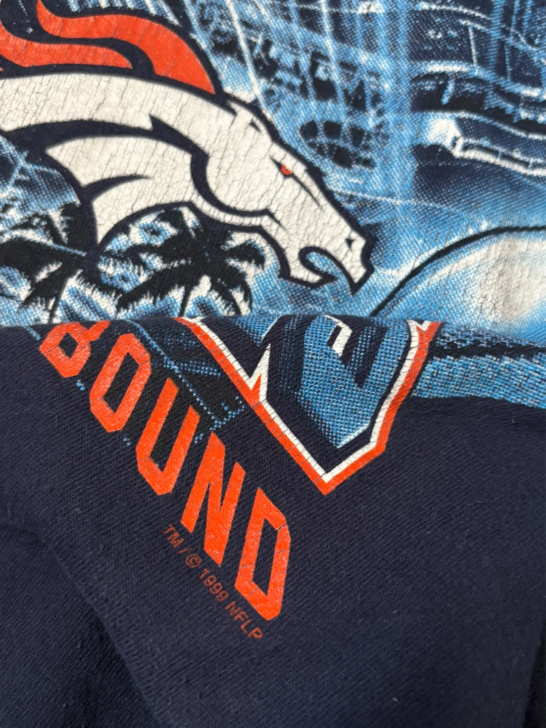 Vintage 1999 Denver Broncos tee XL NFL Super Bowl champs - photo 2