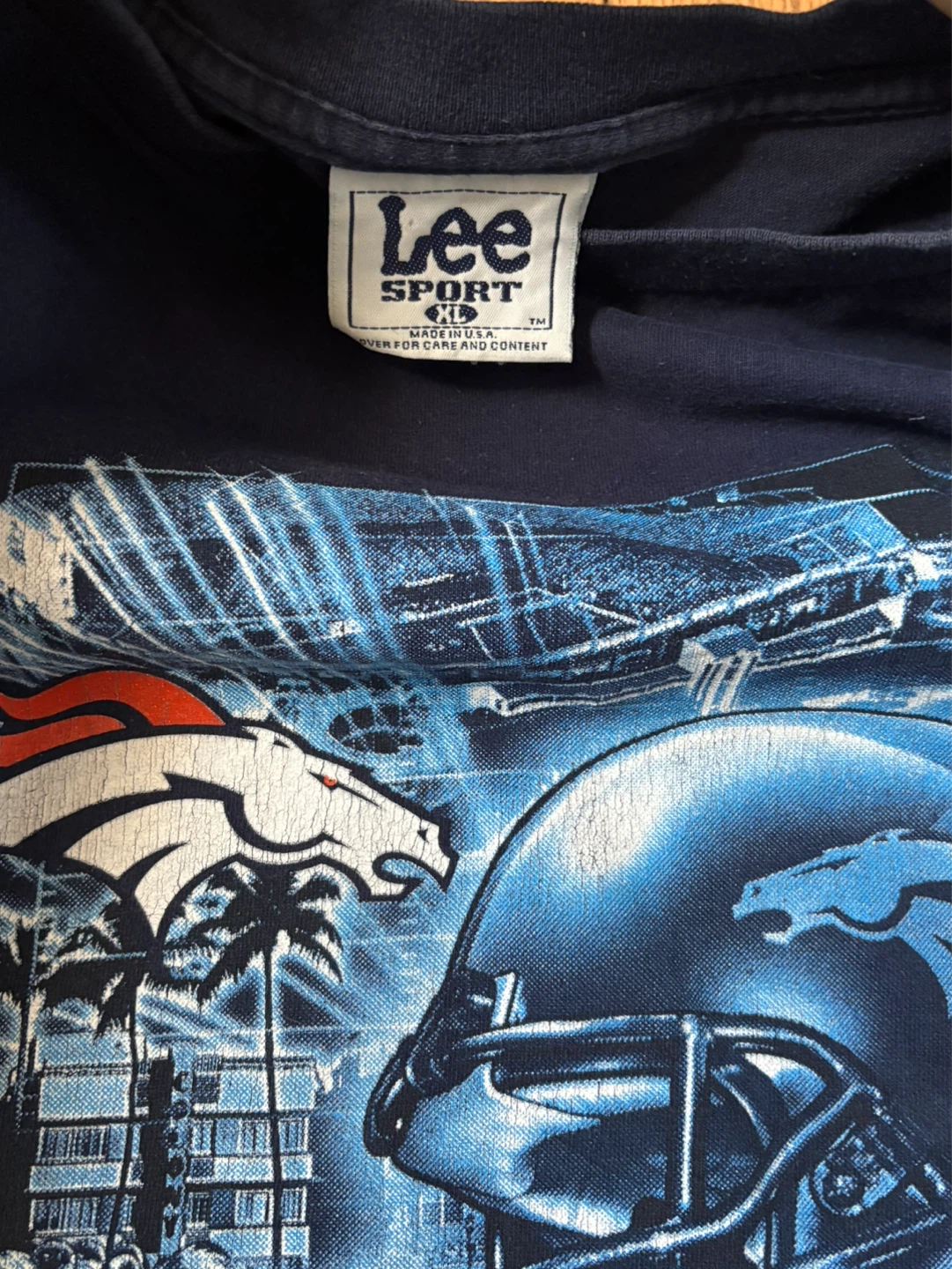 Vintage 1999 Denver Broncos tee XL NFL Super Bowl champs - photo 3