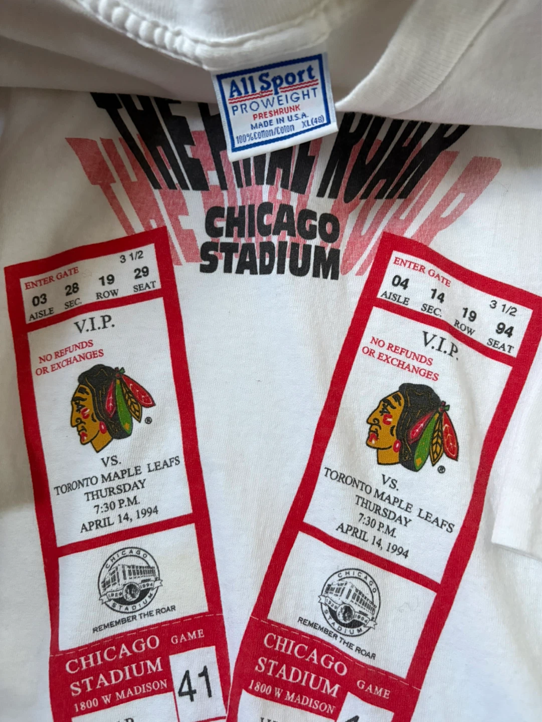 Vintage 1994 Chicago Blackhawks tee XL NHL - photo 2