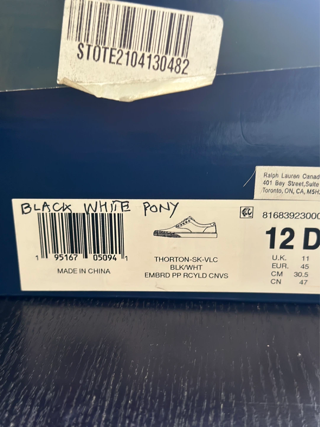 Polo Ralph Lauren Black Pony Canvas Sneakers Size 12 - photo 5
