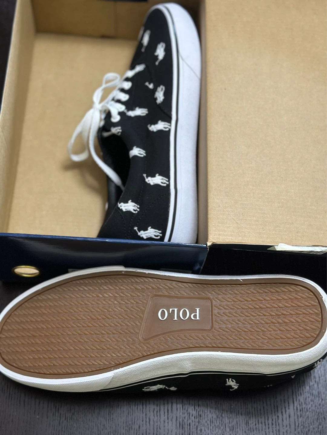 Polo Ralph Lauren Black Pony Canvas Sneakers Size 12