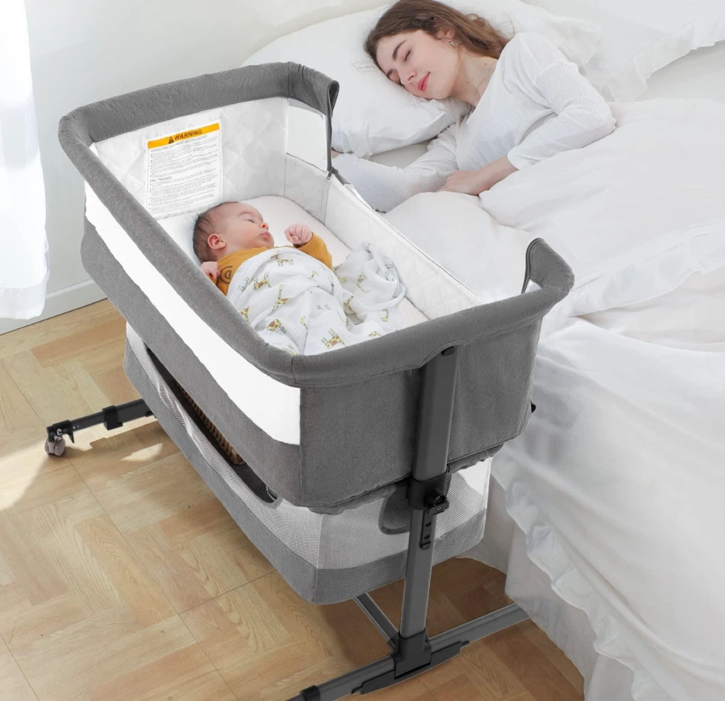 Grey Bassinet with Wheels - photo 3