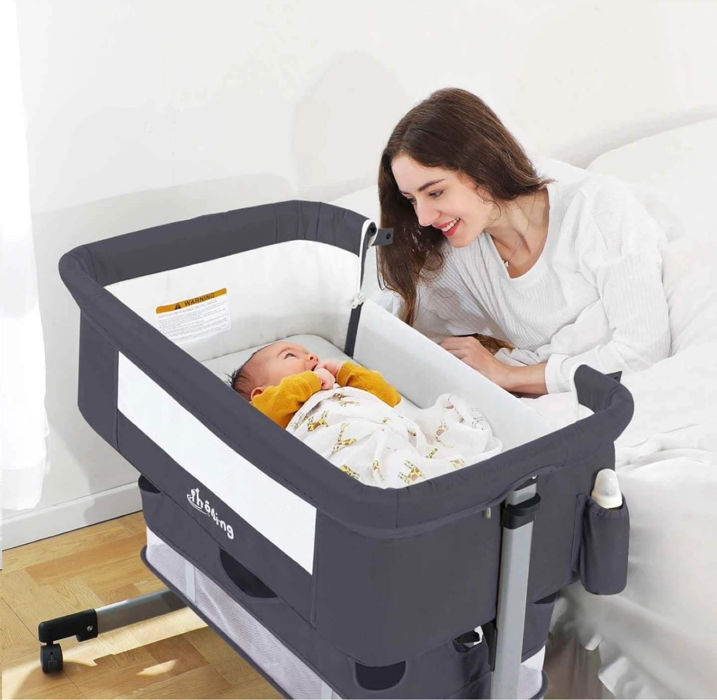 Grey Bassinet with Wheels - photo 2