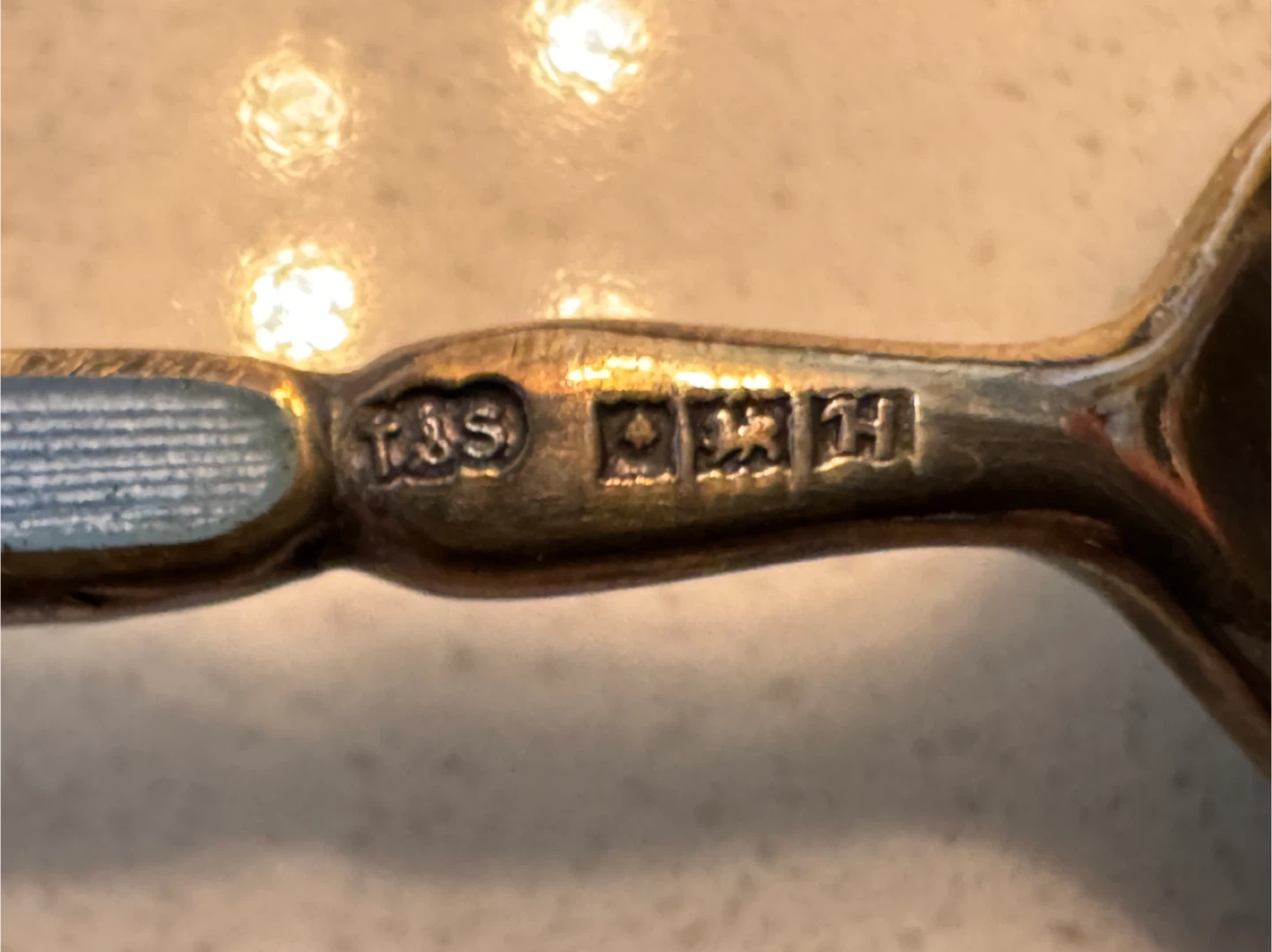 Vintage Turner & Simpson British Guilloche Enamel 5pc  Spoon Set - photo 5