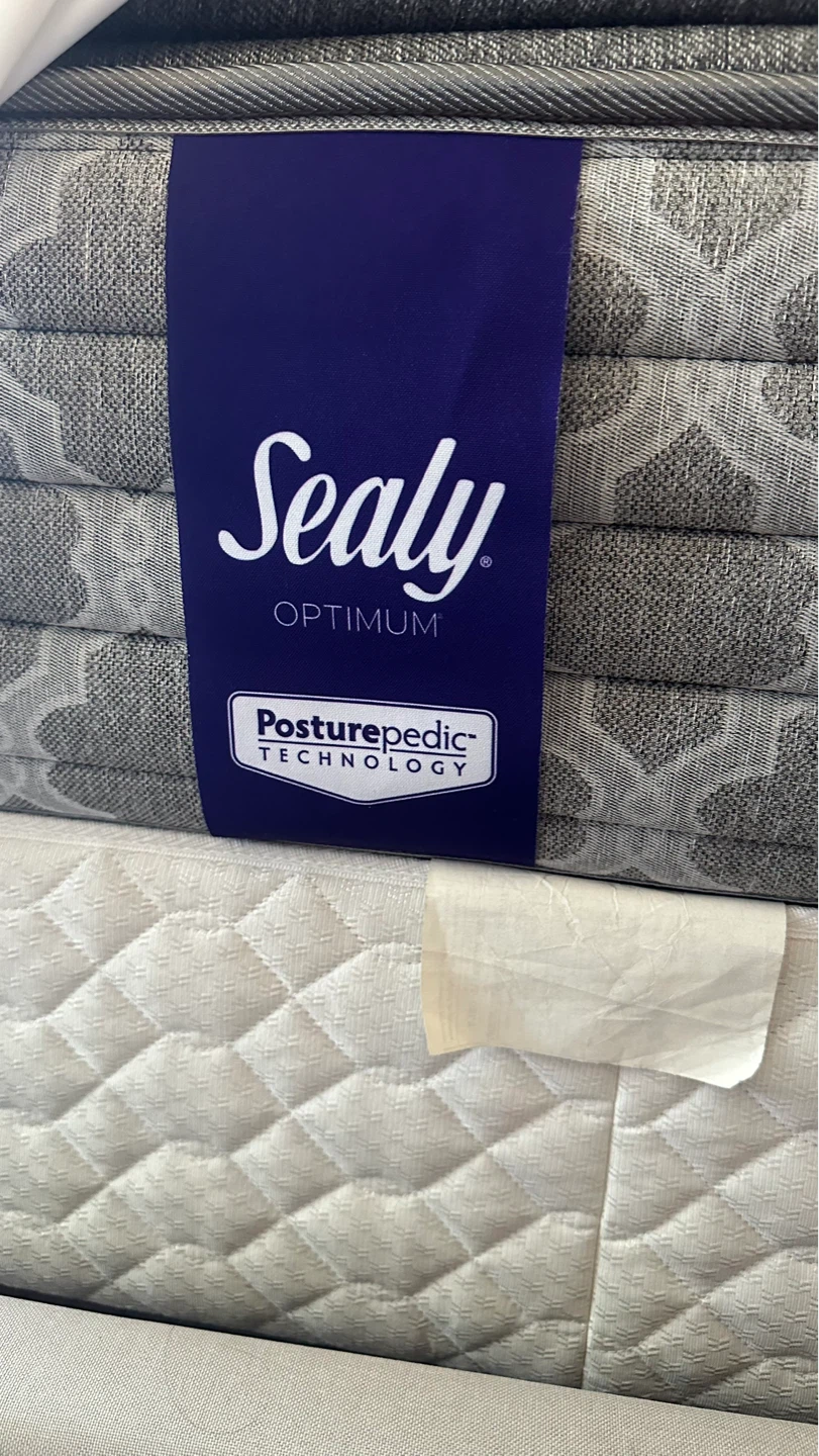 Bed frame + Sealy Optimum Posturepedic King Mattress