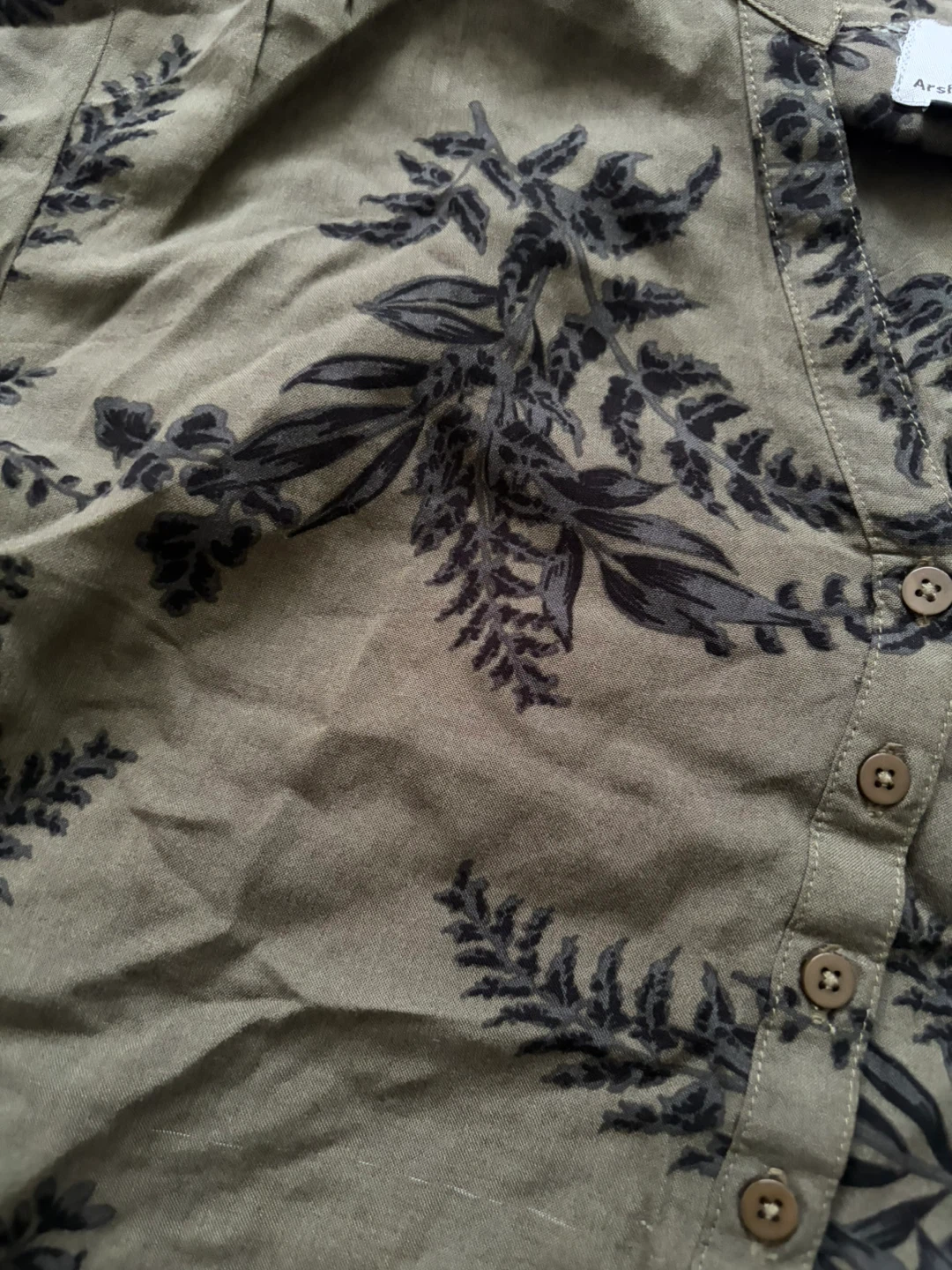 🌿 Green Button-Up Shirt | Size 10 | Cotton | Summer Essential - photo 2
