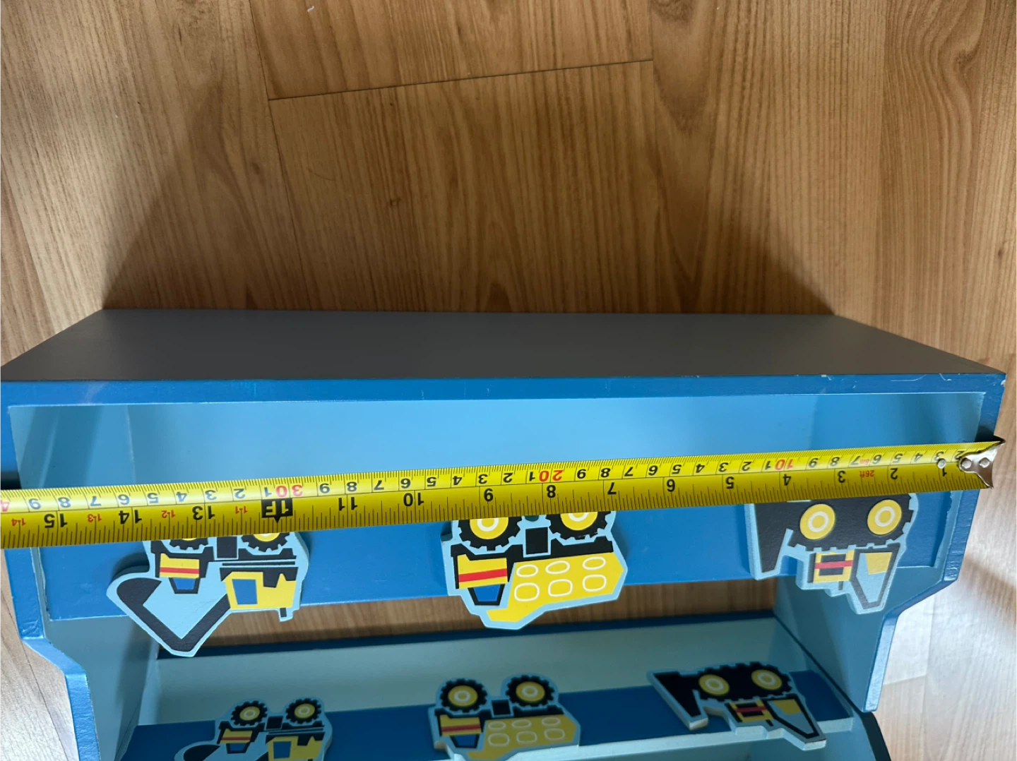 Kids Blue Shelving Unit with Construction Vehicles - photo 5