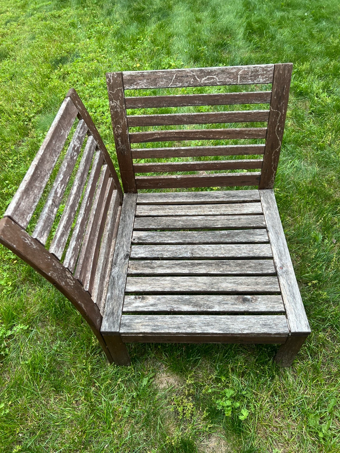 Wooden Outdoor Chairs with Grey Cushions - photo 2