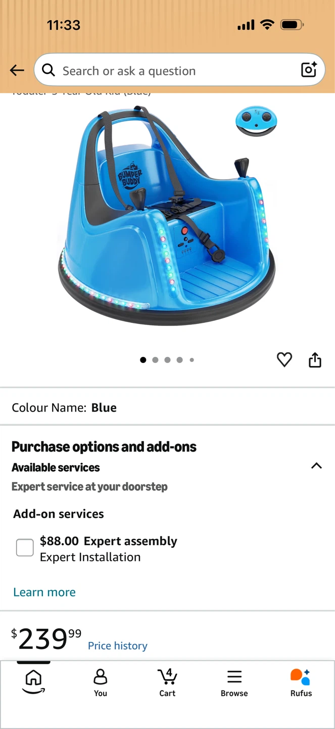 Bumper Buddy Ride-On Car - Blue - photo 3